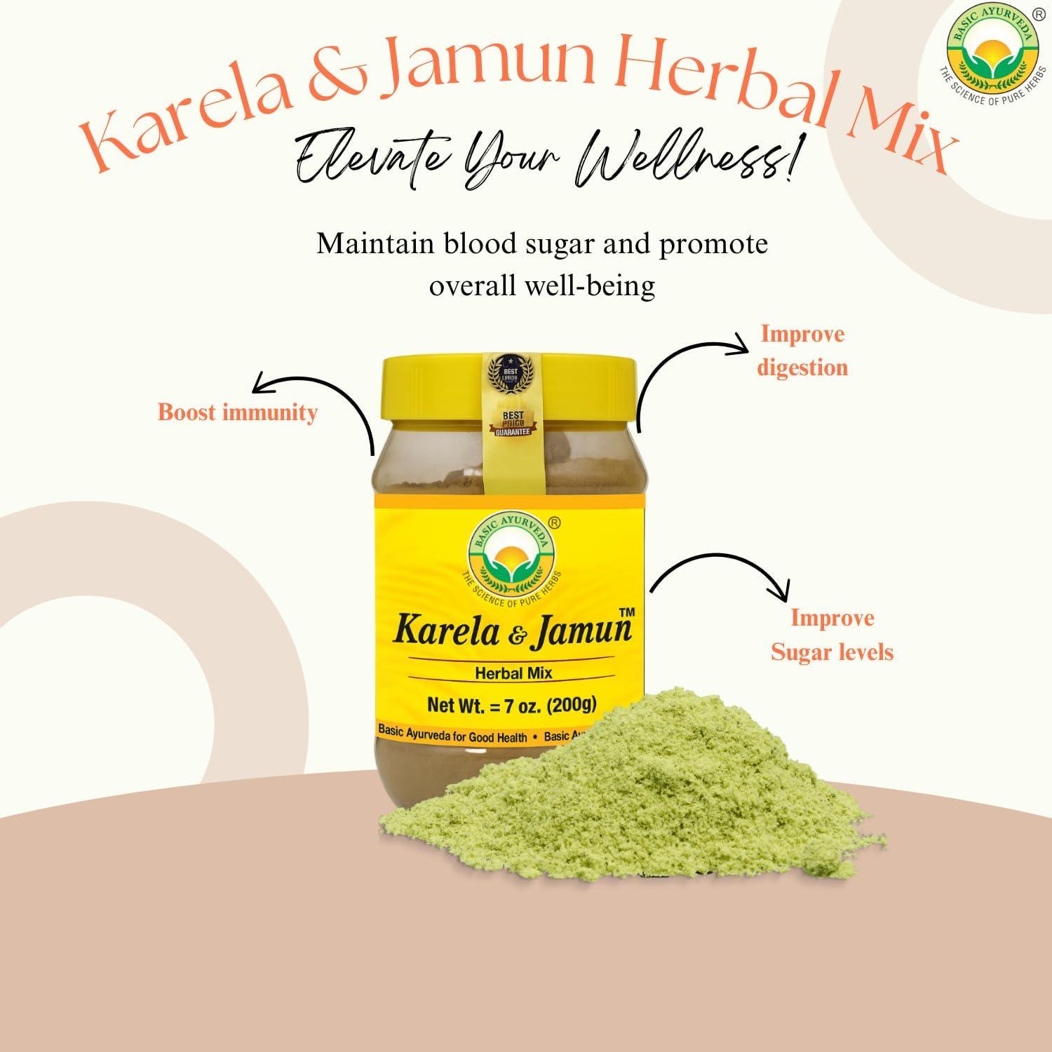 Mezcla en Polvo Herbal Karela y Jamun Basic Ayurveda 200g