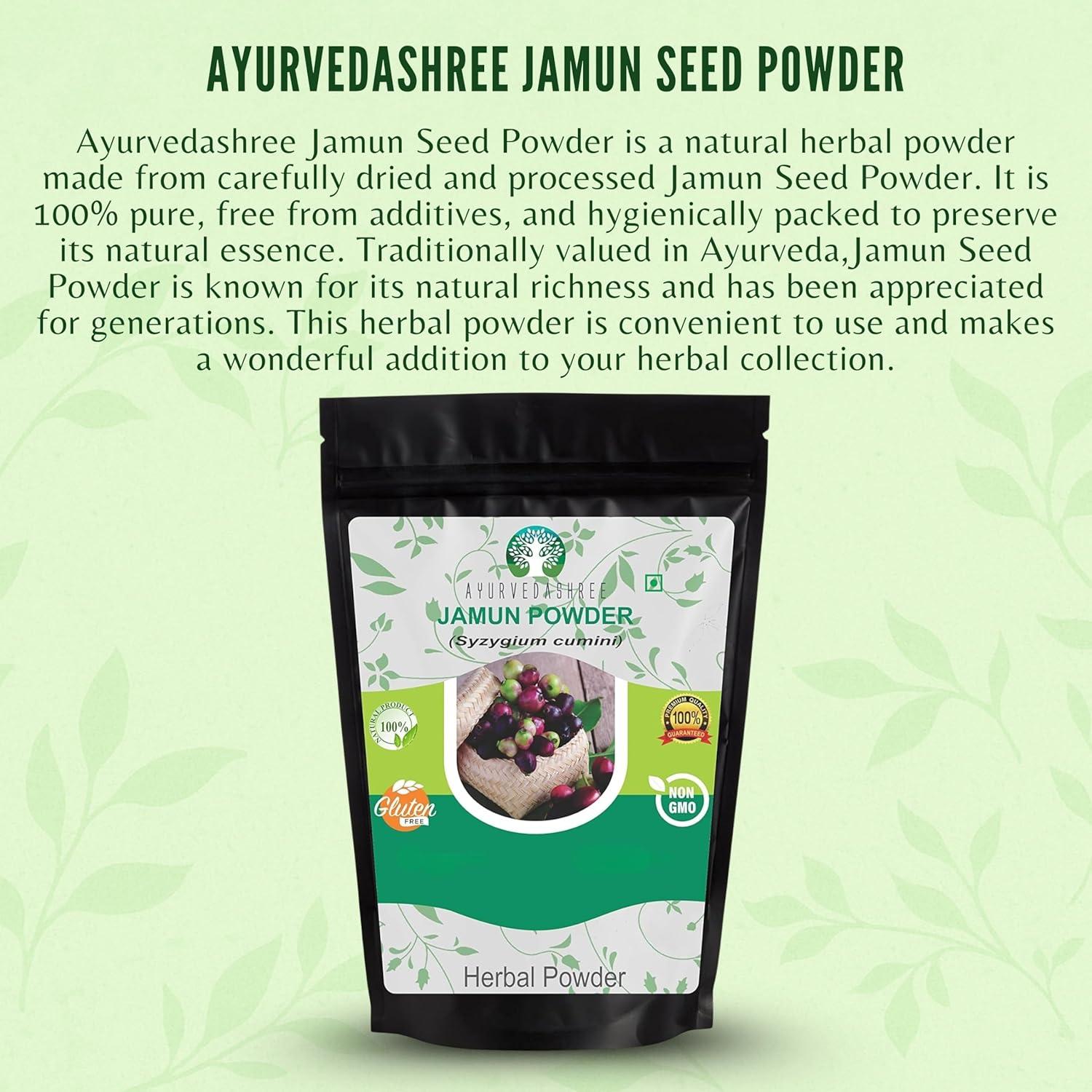 Polvo de Semilla de Jamun 50 g AYURVEDASHREE Vegano Sin Gluten