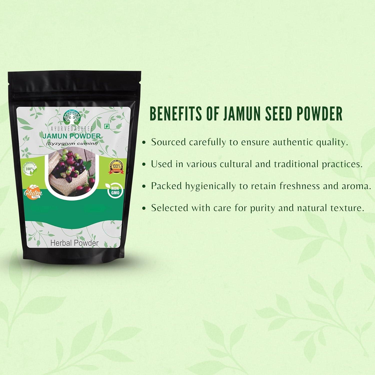 Polvo de Semilla de Jamun 50 g AYURVEDASHREE Vegano Sin Gluten