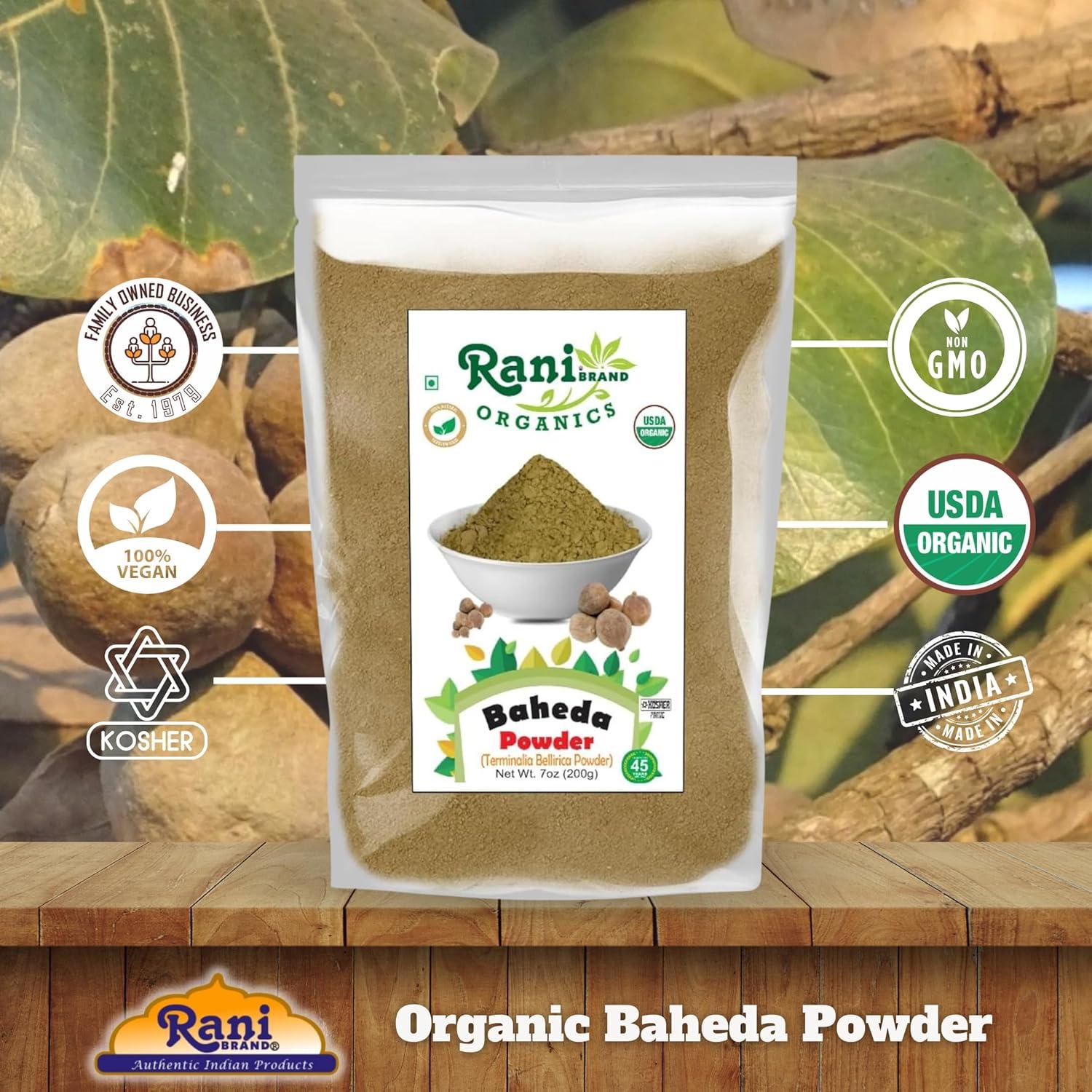 Polvo de Baheda Orgánico Rani 200g - Sin Gluten, Vegano, Kosher