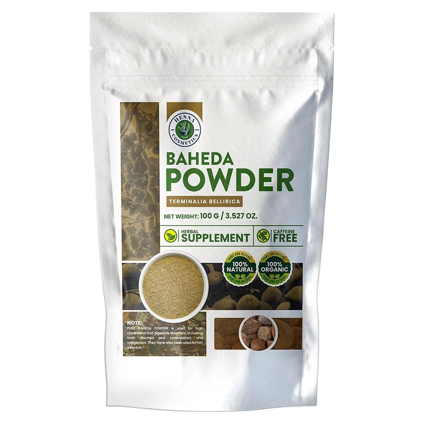 Polvo de Baheda 100% Natural Henna Cosmetics 100 Gramos