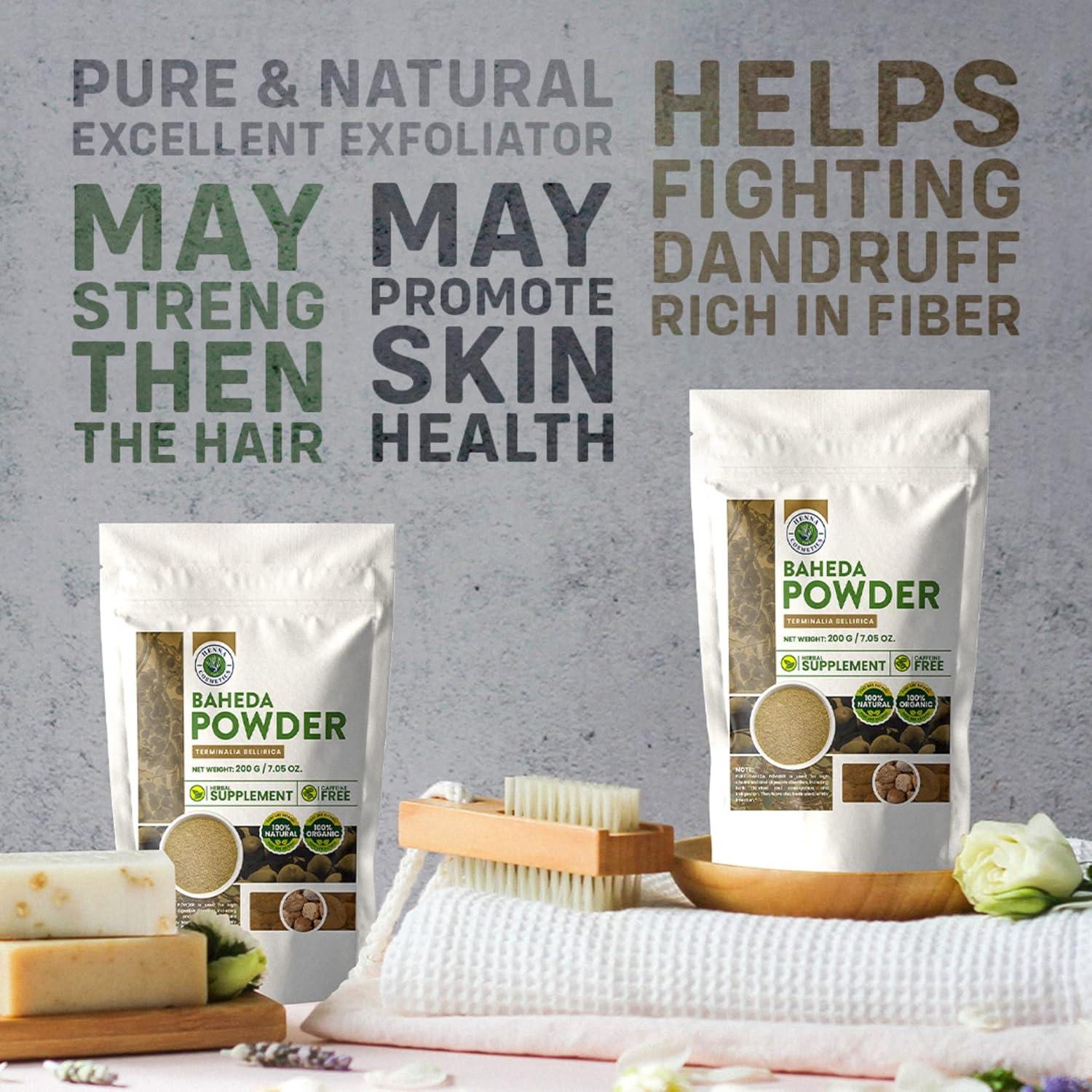 Polvo de Baheda 100% Natural Henna Cosmetics 100 Gramos