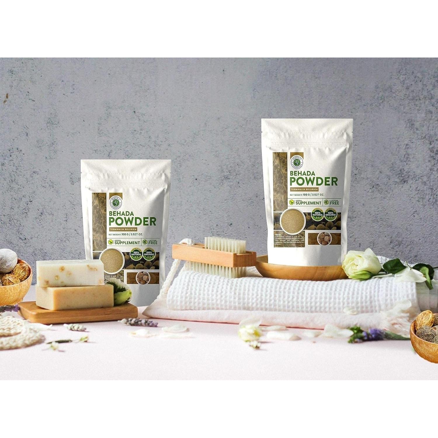 Polvo de Baheda 100% Natural Henna Cosmetics 100 Gramos