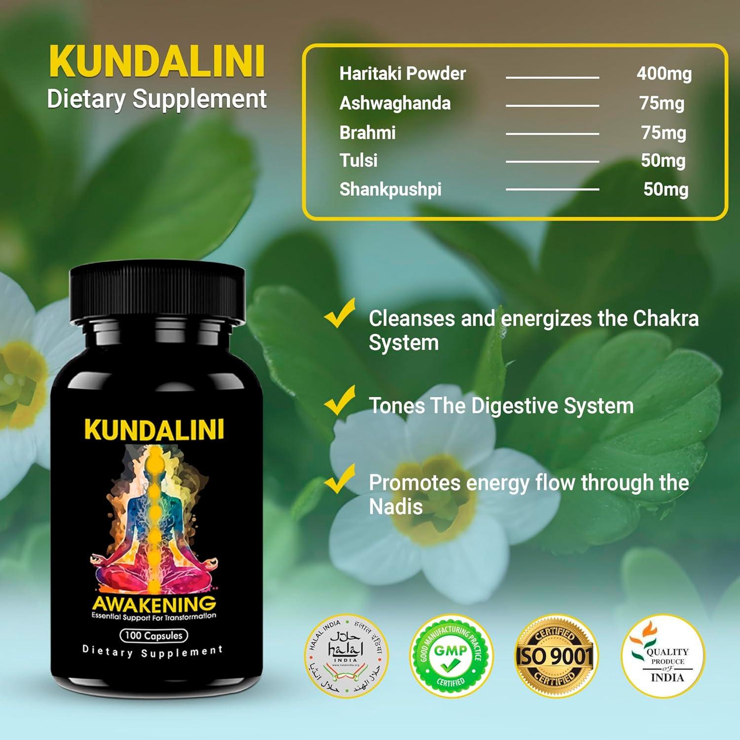 Suplemento Herbal Despertar Kundalini Kailash Herbals 100 Cápsulas