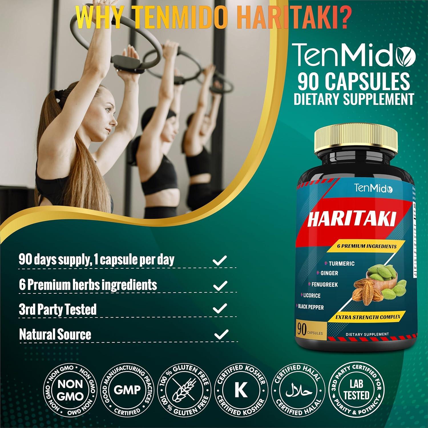 Suplemento Herbal Tenmido Cápsulas de Haritaki 90 Unidades