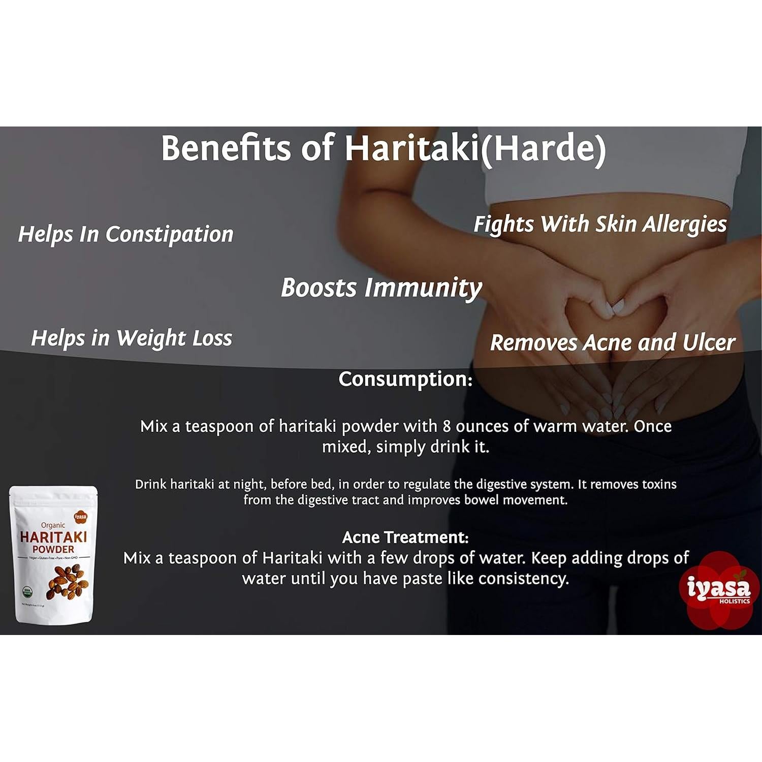 Polvo de Haritaki Orgánico Iyasa 113.4g - Superalimento Digestivo