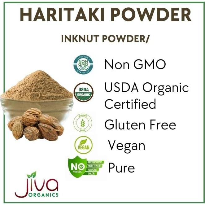Polvo de Haritaki Orgánico Jiva 198g - 100% Puro Certificado