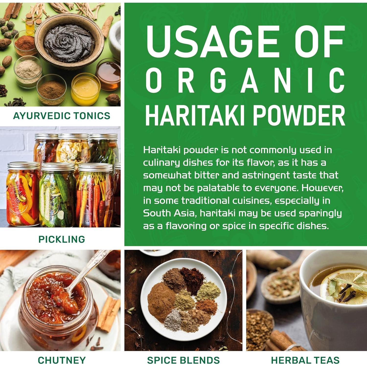 Polvo de Haritaki Orgánico Jiva 198g - 100% Puro Certificado