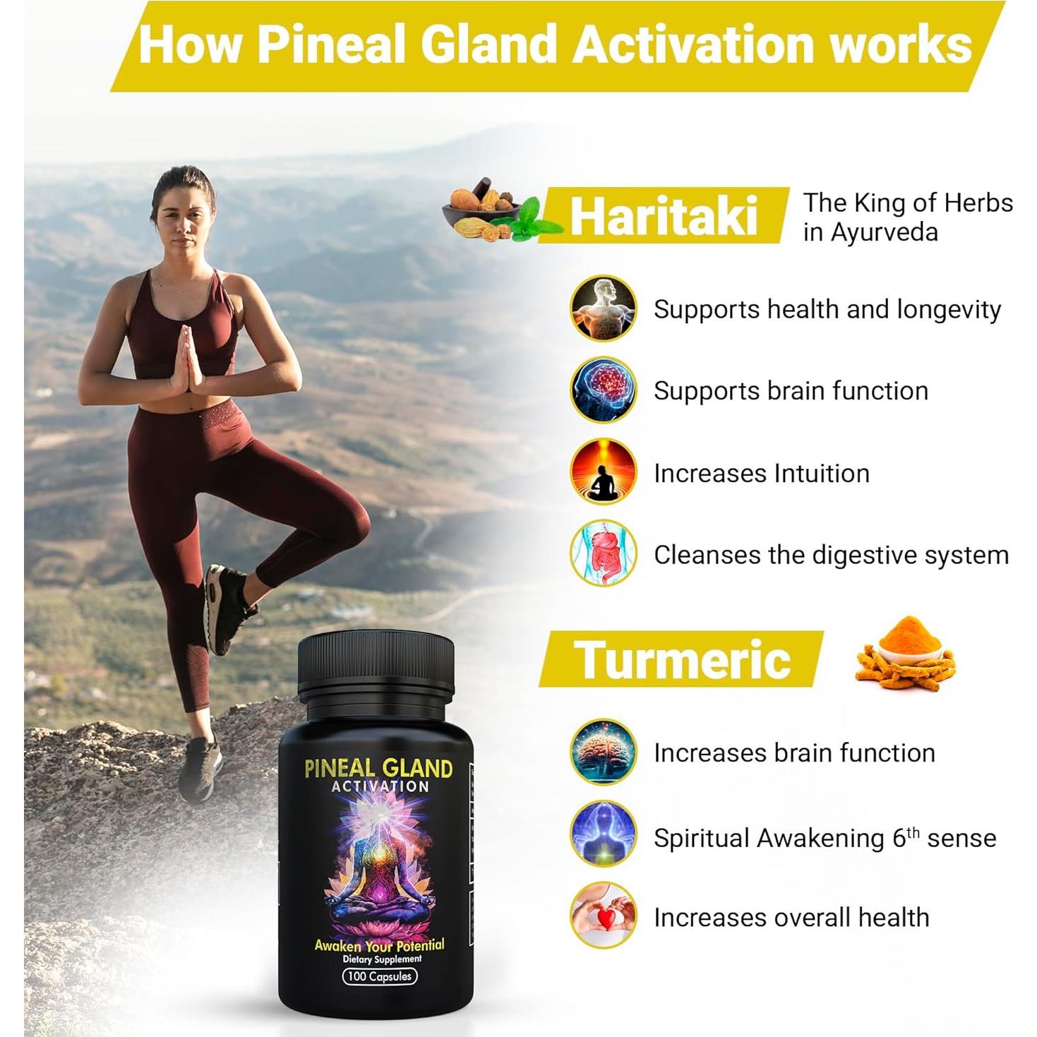 Suplemento Activador Glándula Pineal Kailash Herbals 100 Cápsulas Veganas