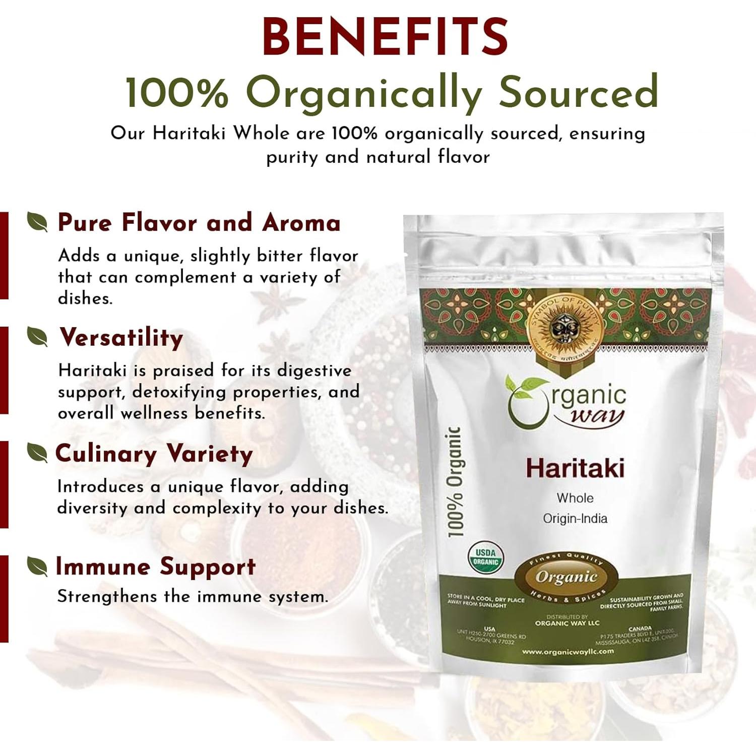 Haritaki Entero Orgánico Forma - 113.4 g - Certificado USDA