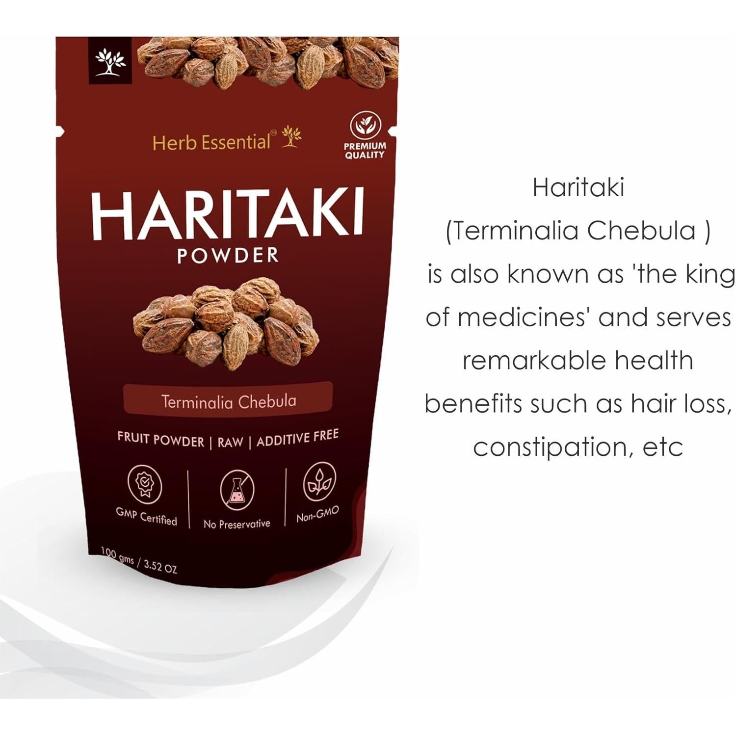 Polvo de Haritaki Orgánico Herb Essential 100g - Suplemento Ayurvédico