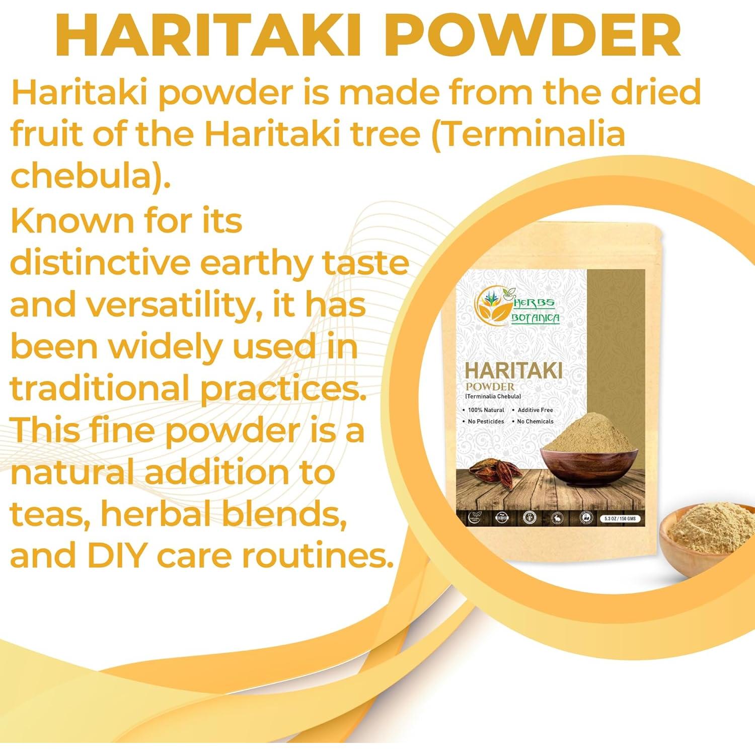 Polvo de Haritaki 100% Puro Herbs Botanica 150 g - Uso Herbal y Belleza