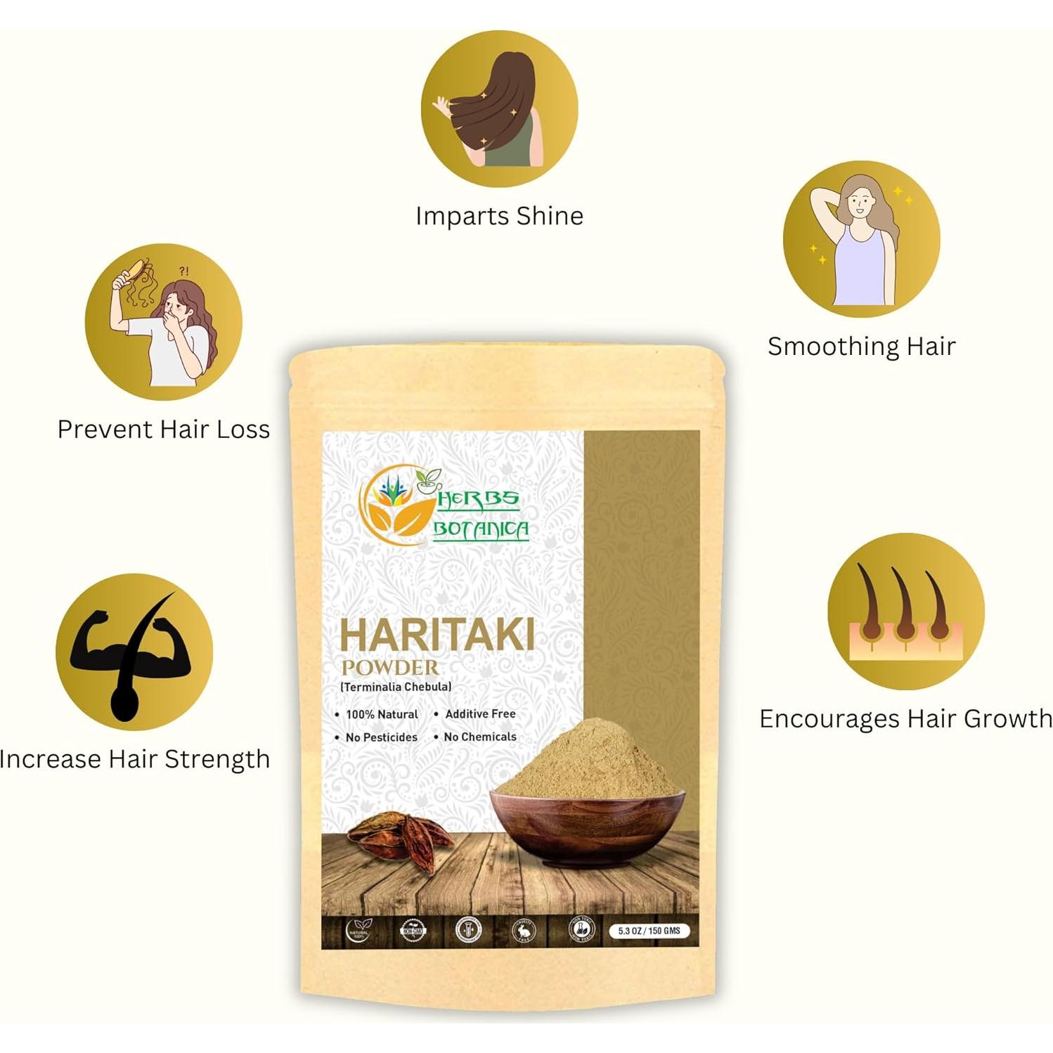 Polvo de Haritaki 100% Puro Herbs Botanica 150 g - Uso Herbal y Belleza