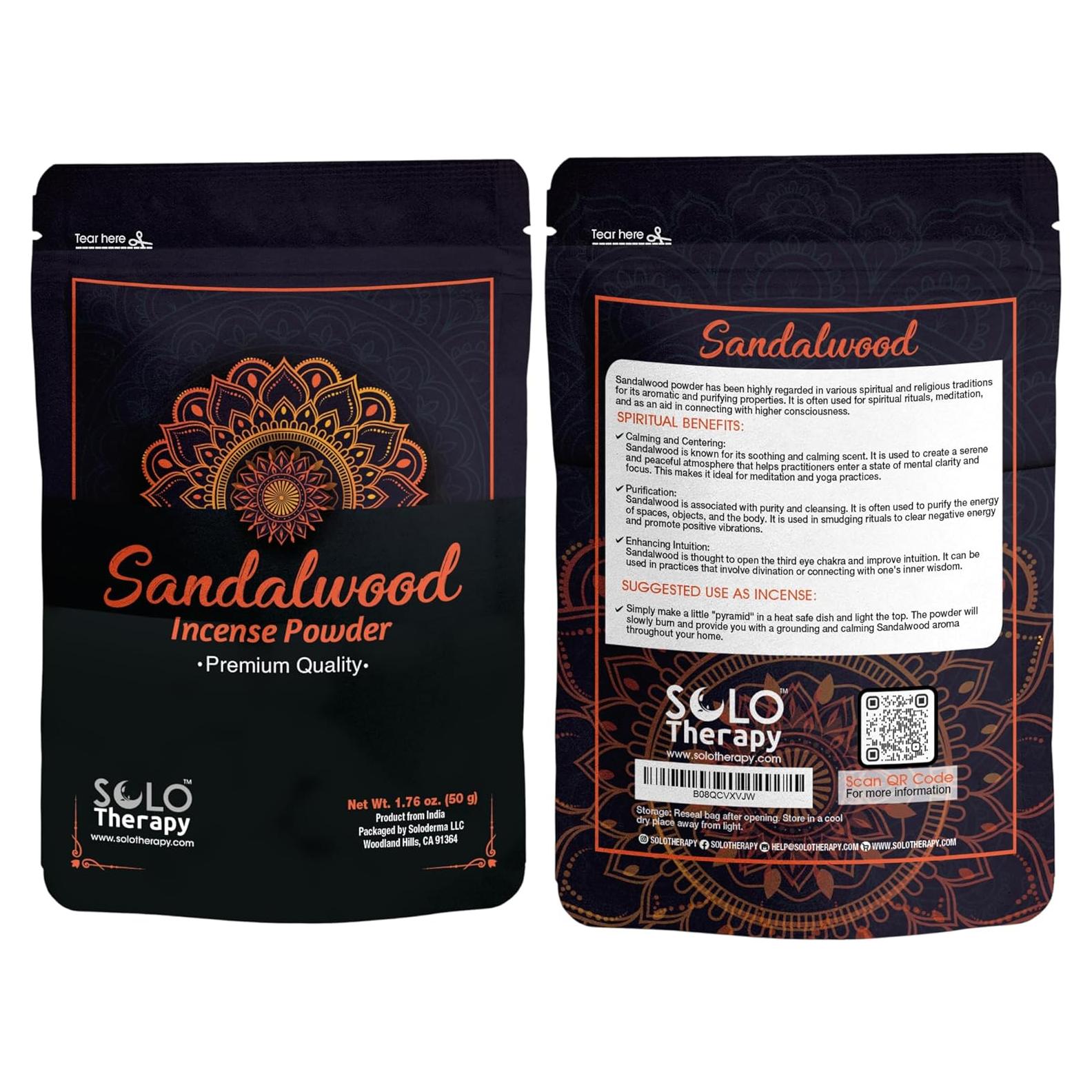 Polvo de Incienso de Sándalo Solo Therapy 50g Natural