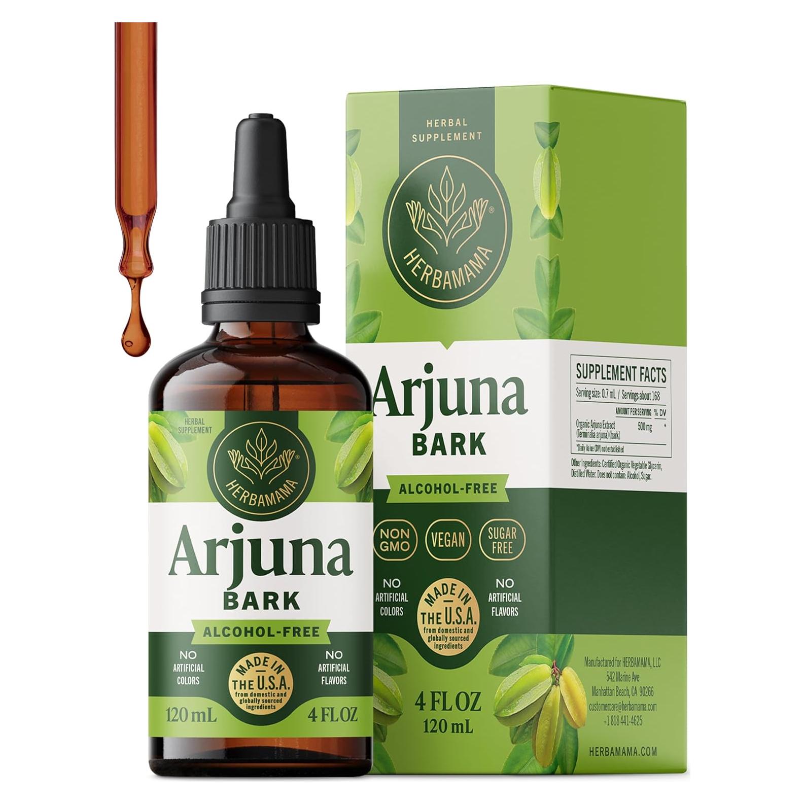 Tintura de Arjuna Herbamama 118 ml - Suplemento Antioxidante Vegano