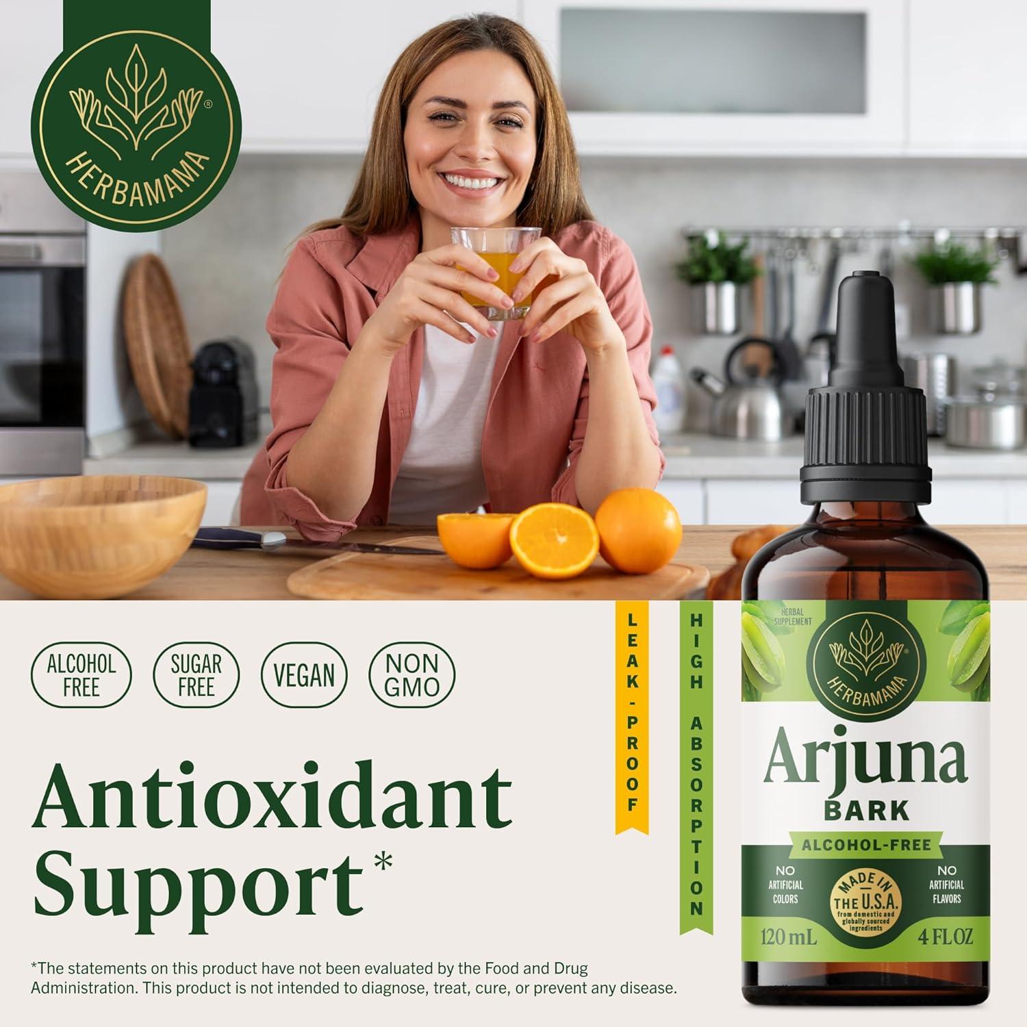 Tintura de Arjuna Herbamama 118 ml - Suplemento Antioxidante Vegano