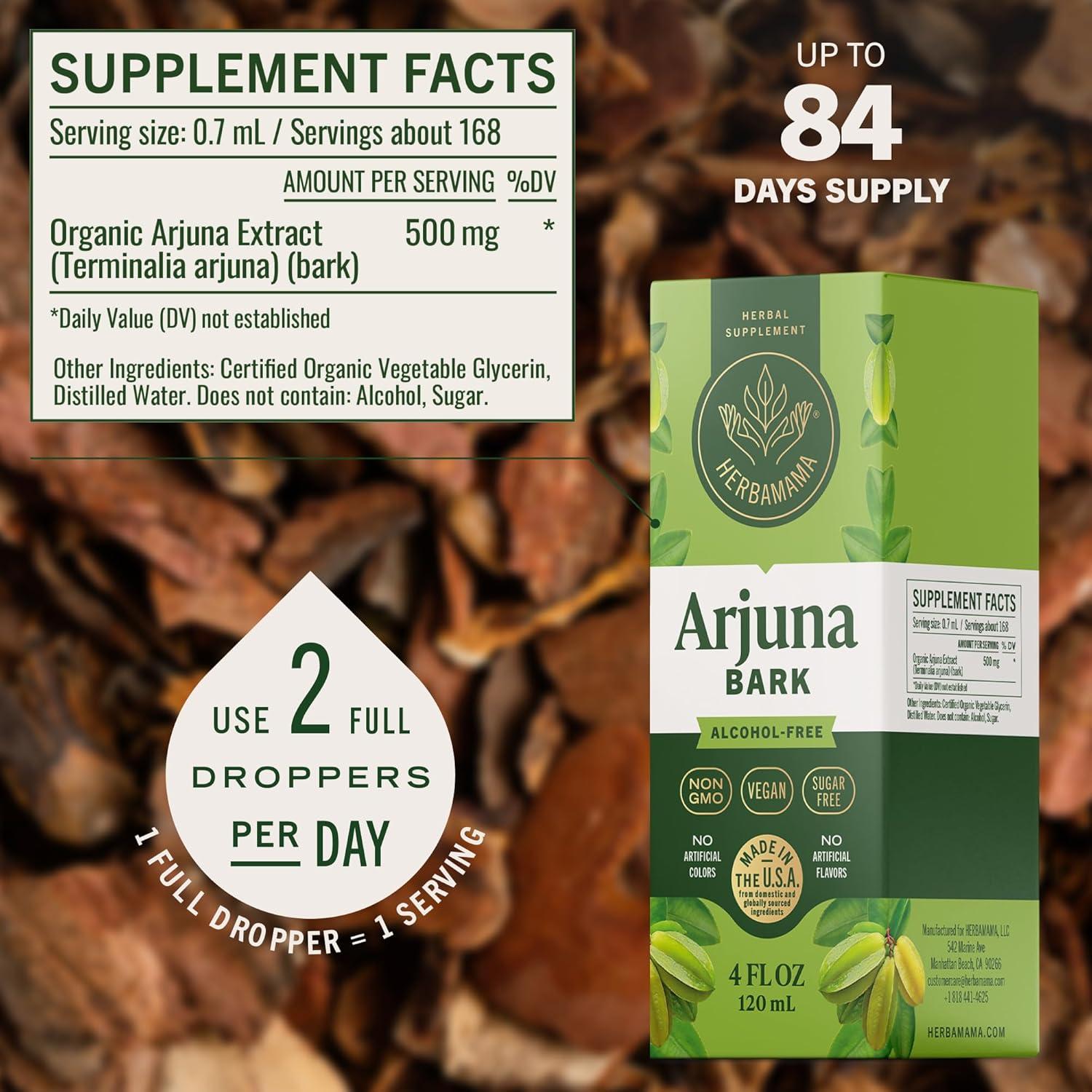 Tintura de Arjuna Herbamama 118 ml - Suplemento Antioxidante Vegano