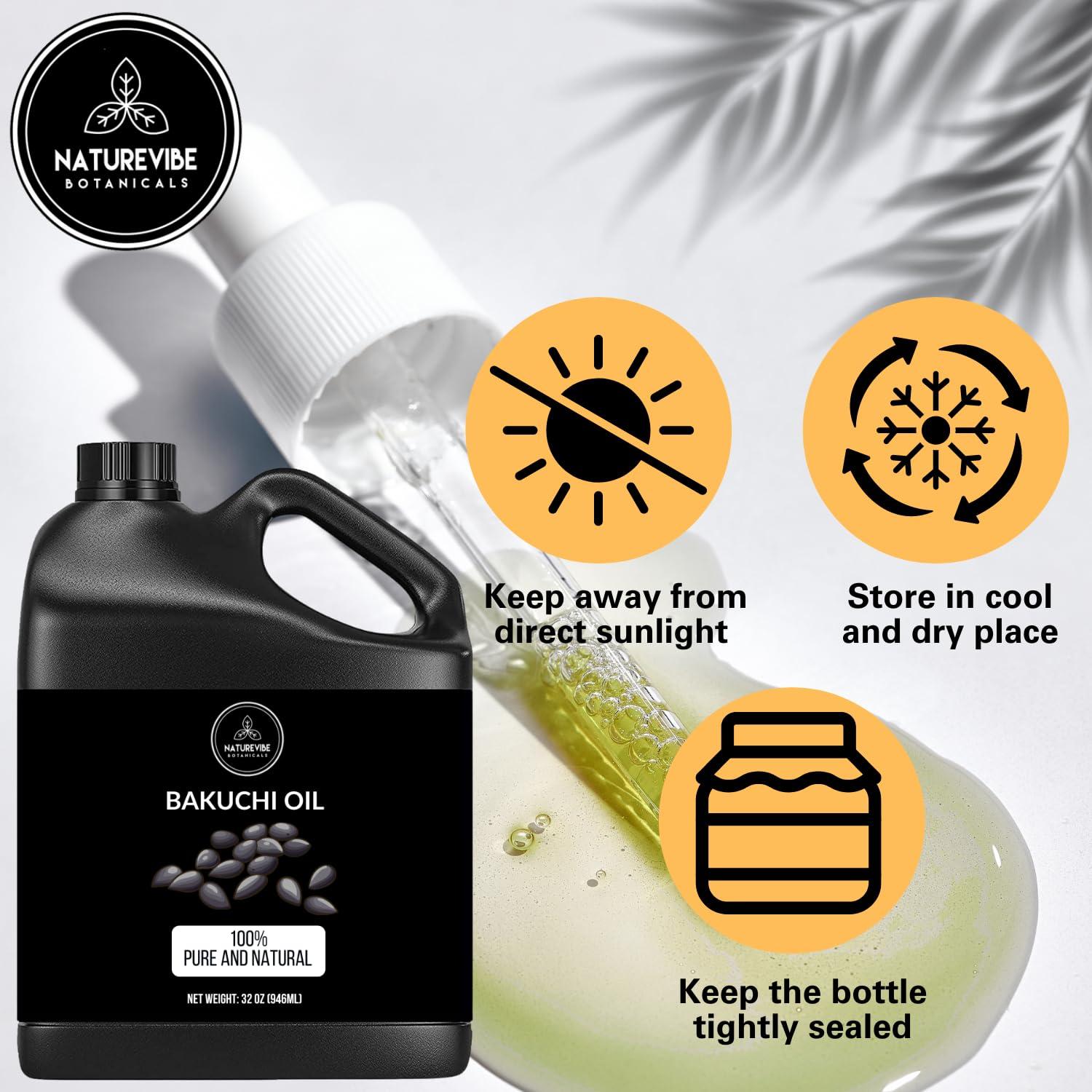 Aceite de Bakuchi 100% Puro Naturevibe 0.95L Cuidado Piel y Cabello