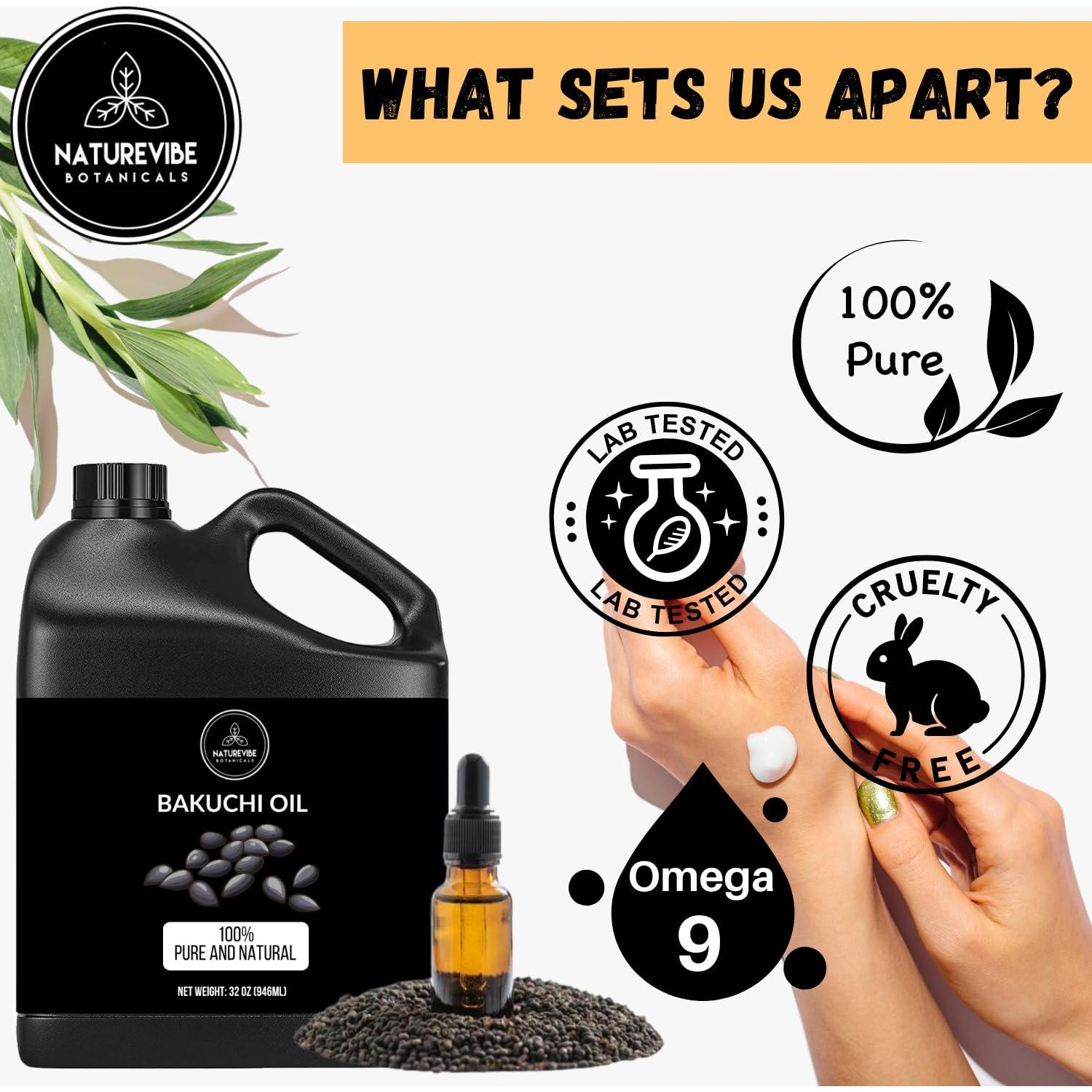 Aceite de Bakuchi 100% Puro Naturevibe 0.95L Cuidado Piel y Cabello