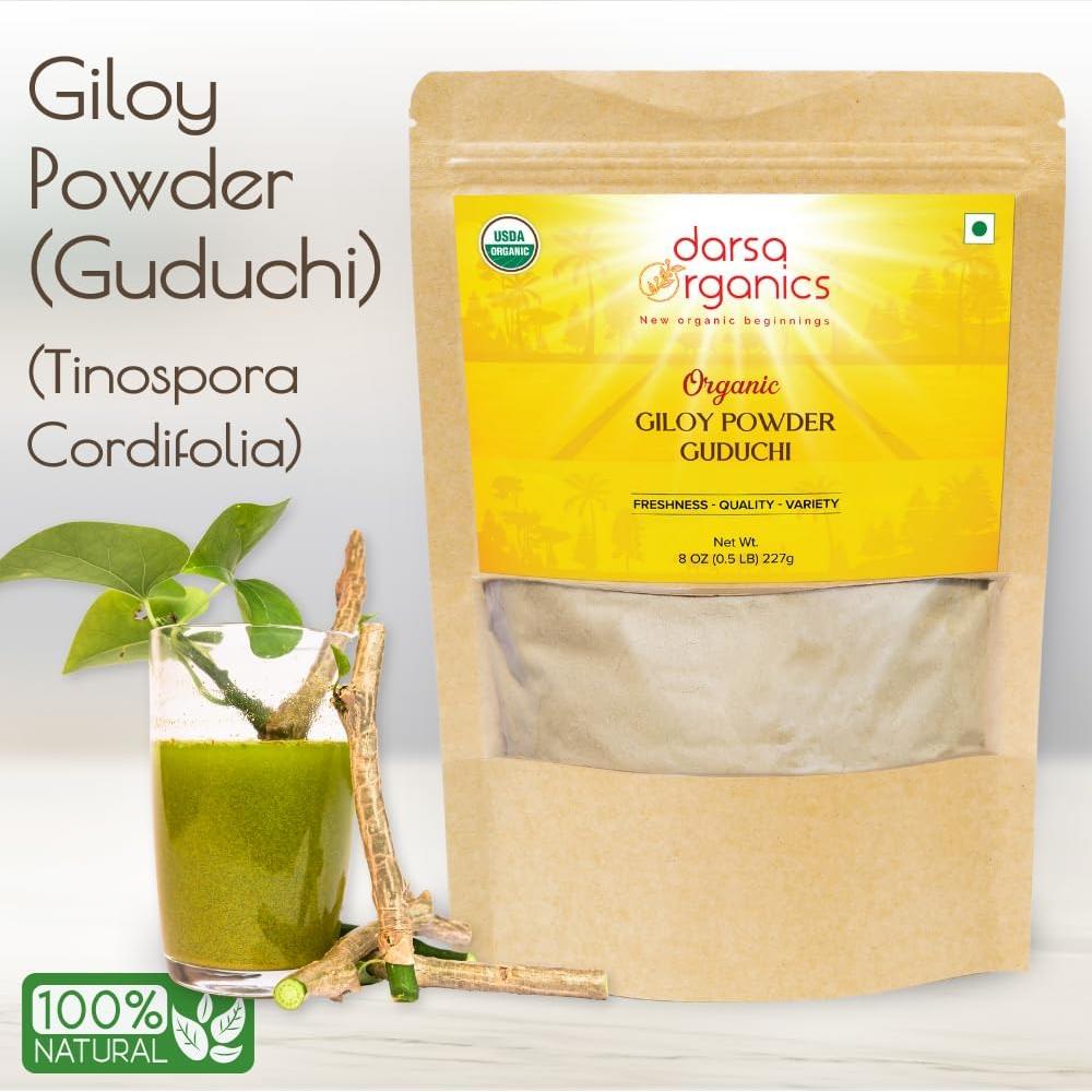 Polvo de Giloy Orgánico Darsa 227 g - Hierba Ayurvédica para Inmunidad