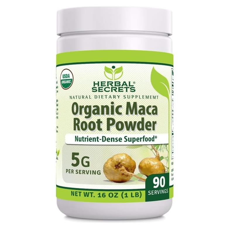 Suplemento de Polvo de Maca Orgánica Herbal Secrets 453 g