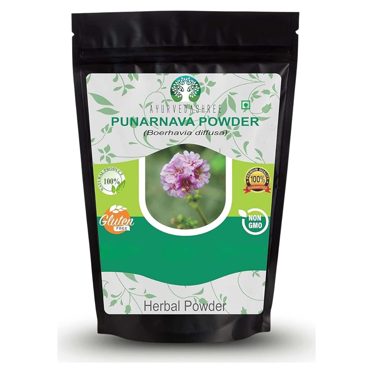 Polvo de Punarnava 100 g AHIPL - Sin OGM, Vegano, Sin Gluten