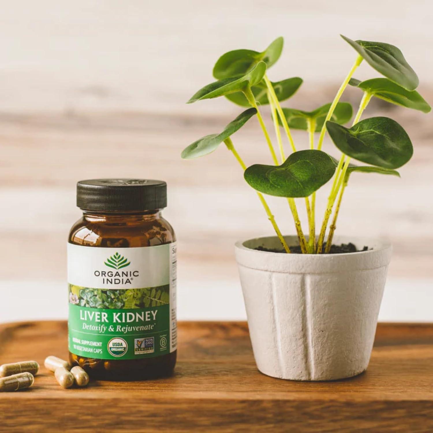 Suplemento Herbal Organic India Hígado Riñón 180 Cápsulas