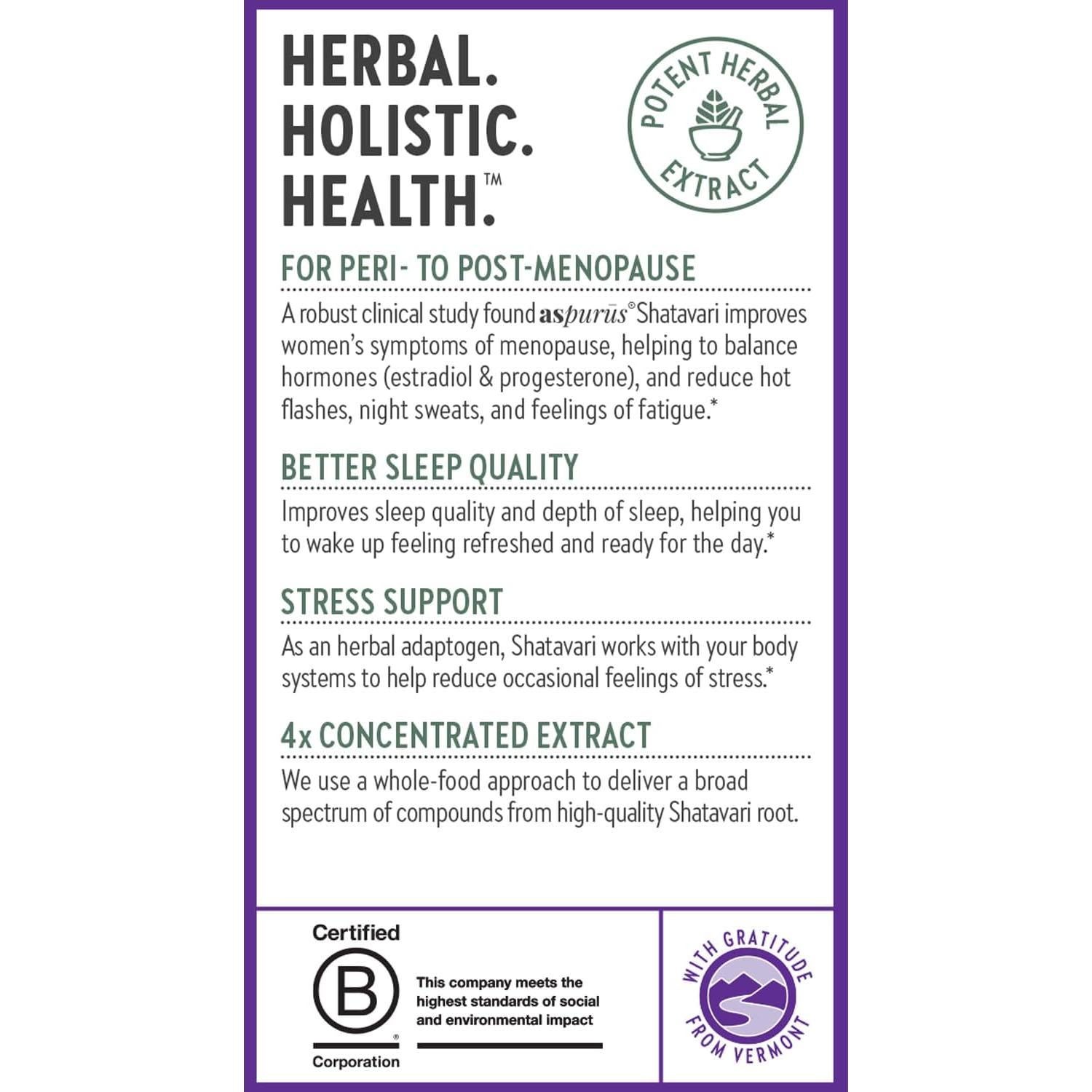 Suplemento Shatavari New Chapter 30 cápsulas - Alivio menopausia