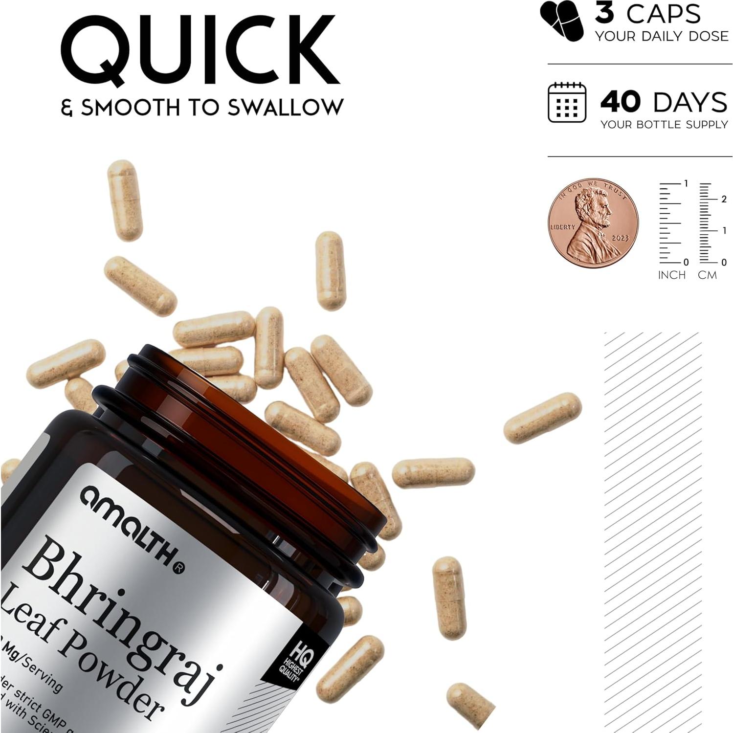 Cápsulas de Bhringraj Orgánico Amalth 1500mg - 120 Veganas