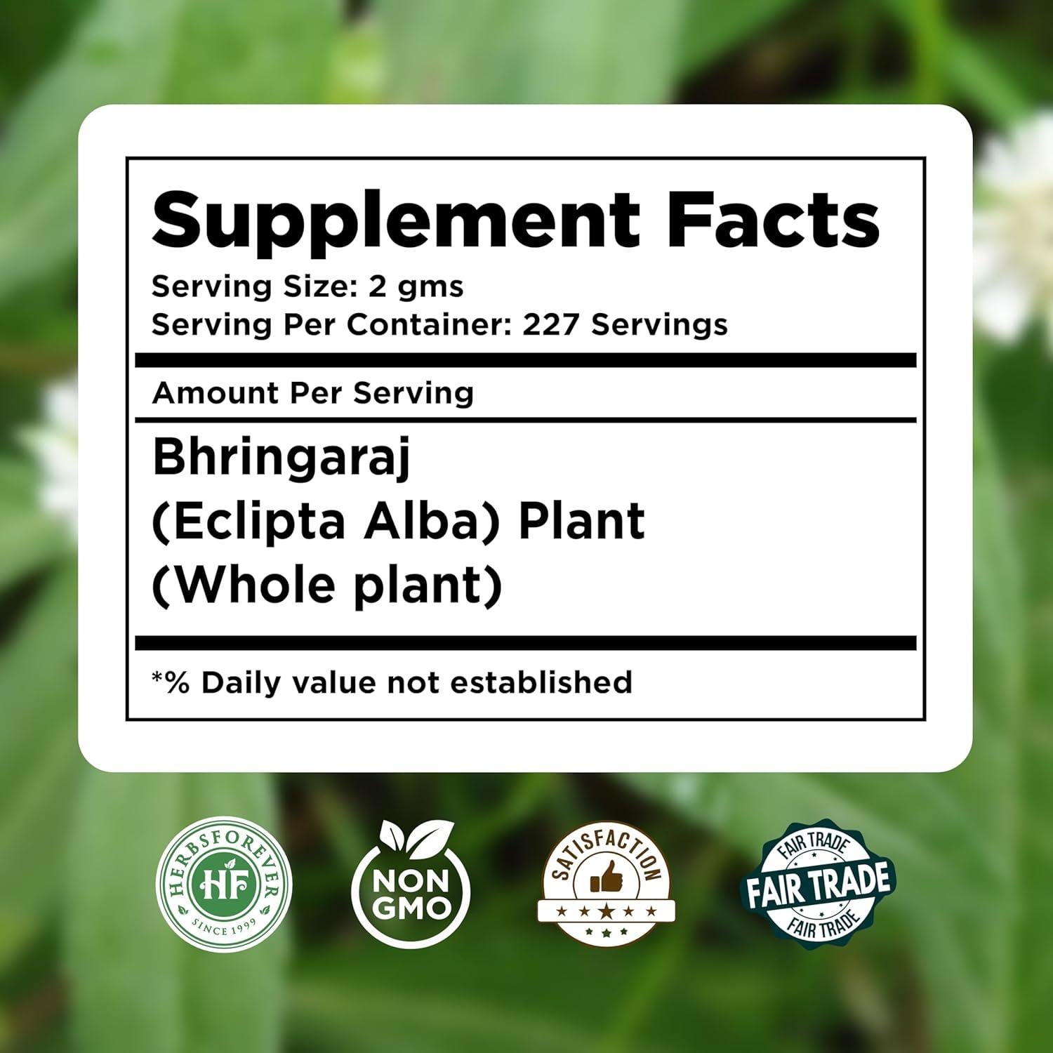 Polvo de Bhringaraj HerbsForever 230g - Cuidado Natural del Cabello