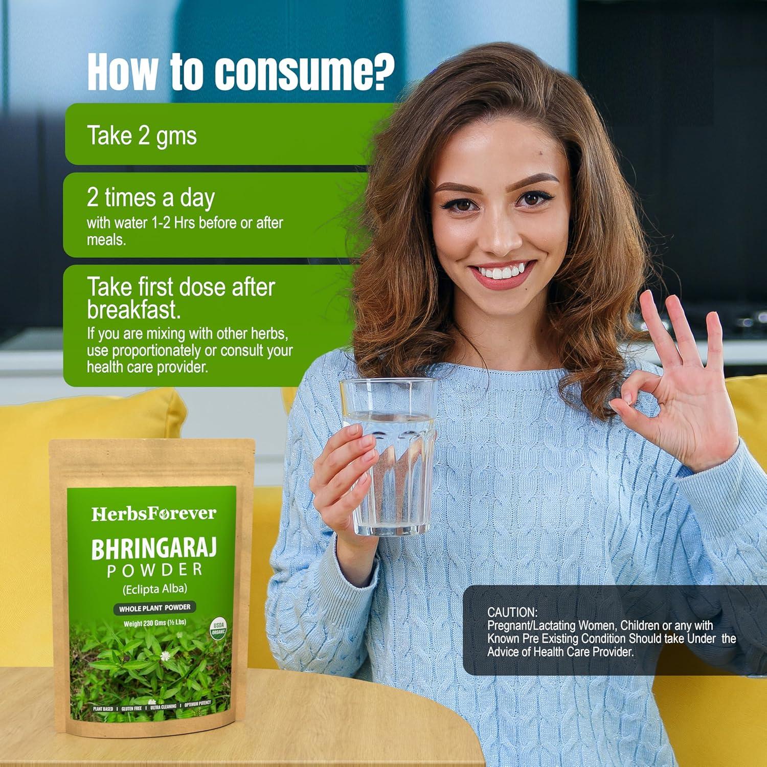 Polvo de Bhringaraj HerbsForever 230g - Cuidado Natural del Cabello