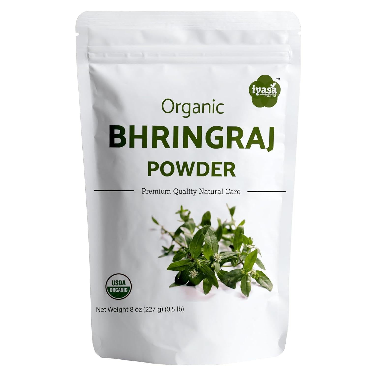 Polvo de Bhringraj Orgánico Iyasa Holistics 227g - Cuidado del Cabello