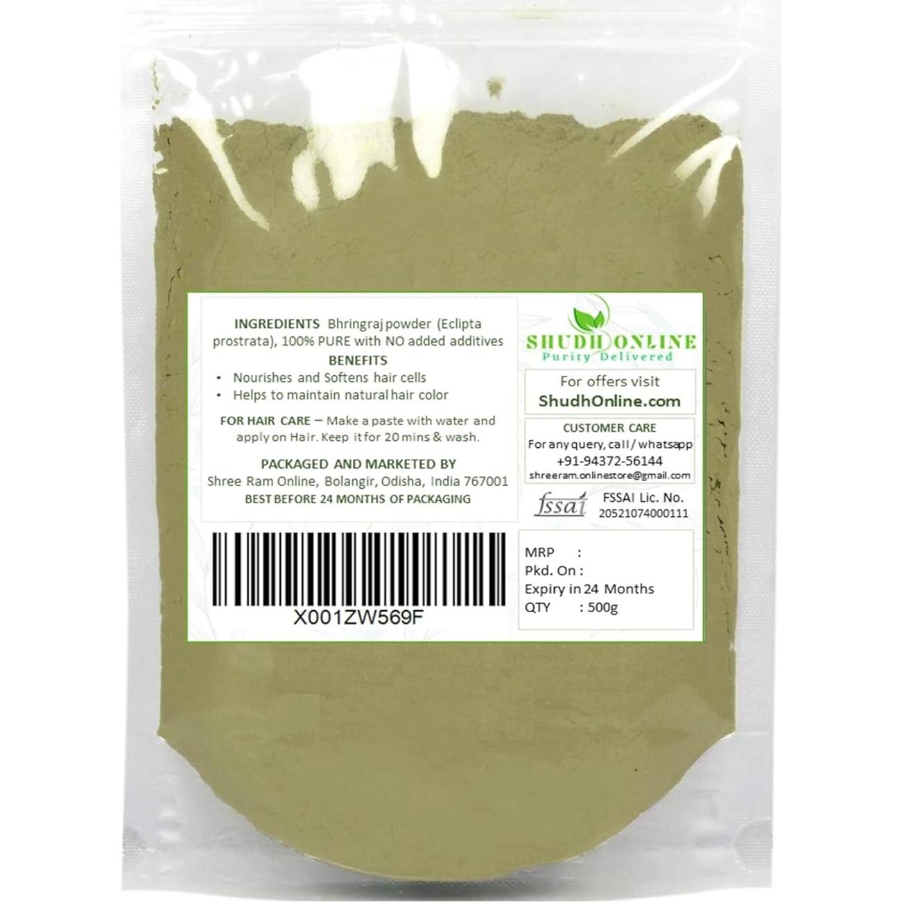Polvo de Bhringraj Orgánico 100 g - Crecimiento del Cabello Homeda