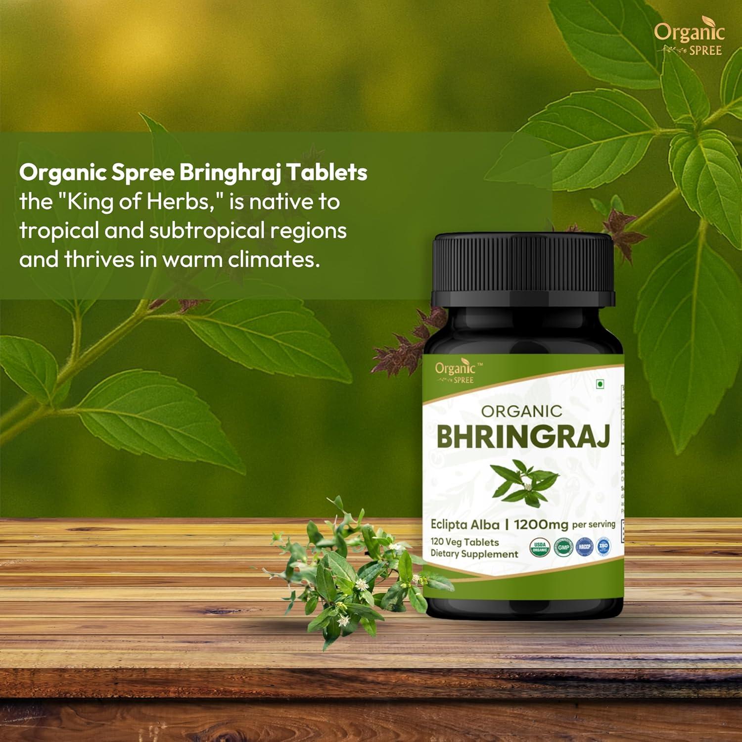Tabletas Bhringraj Orgánicas 120g | Organic Spree | Cuidado Capilar