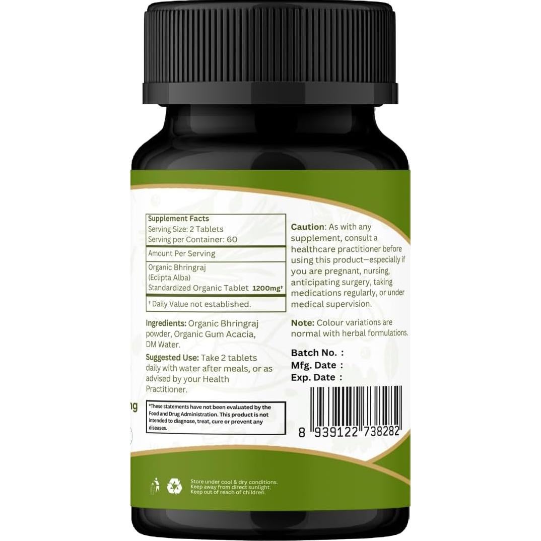 Tabletas Bhringraj Orgánicas 120g | Organic Spree | Cuidado Capilar