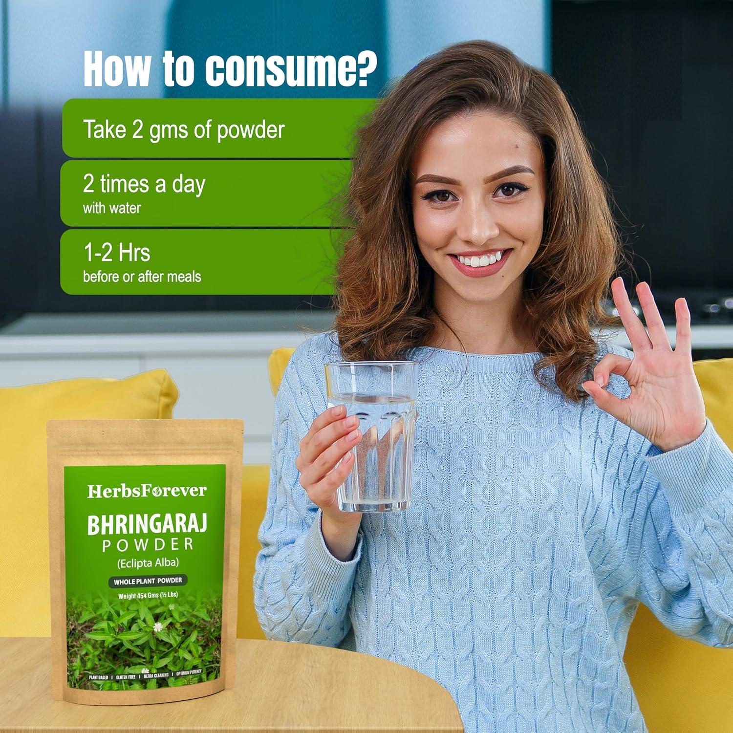 Polvo de Bhringaraj HerbsForever 0.45kg - Soporte Capilar y Hepático