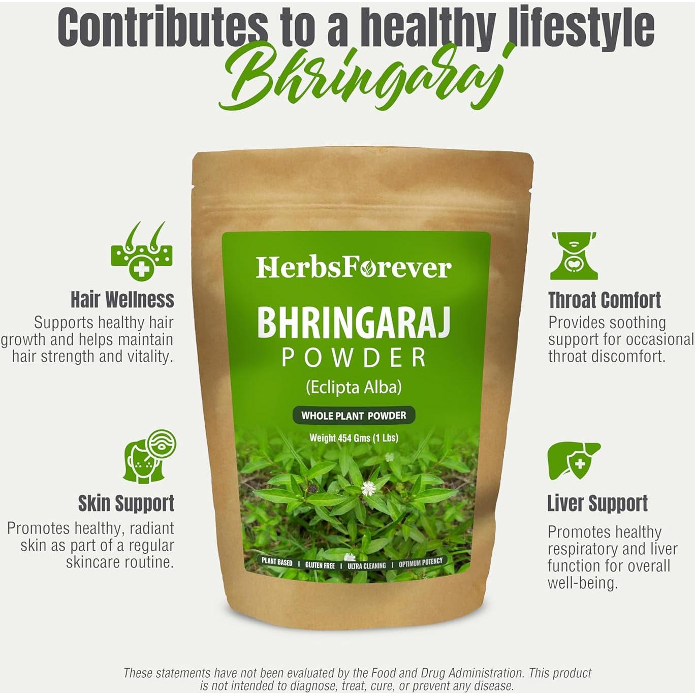 Polvo de Bhringaraj HerbsForever 0.45kg - Soporte Capilar y Hepático