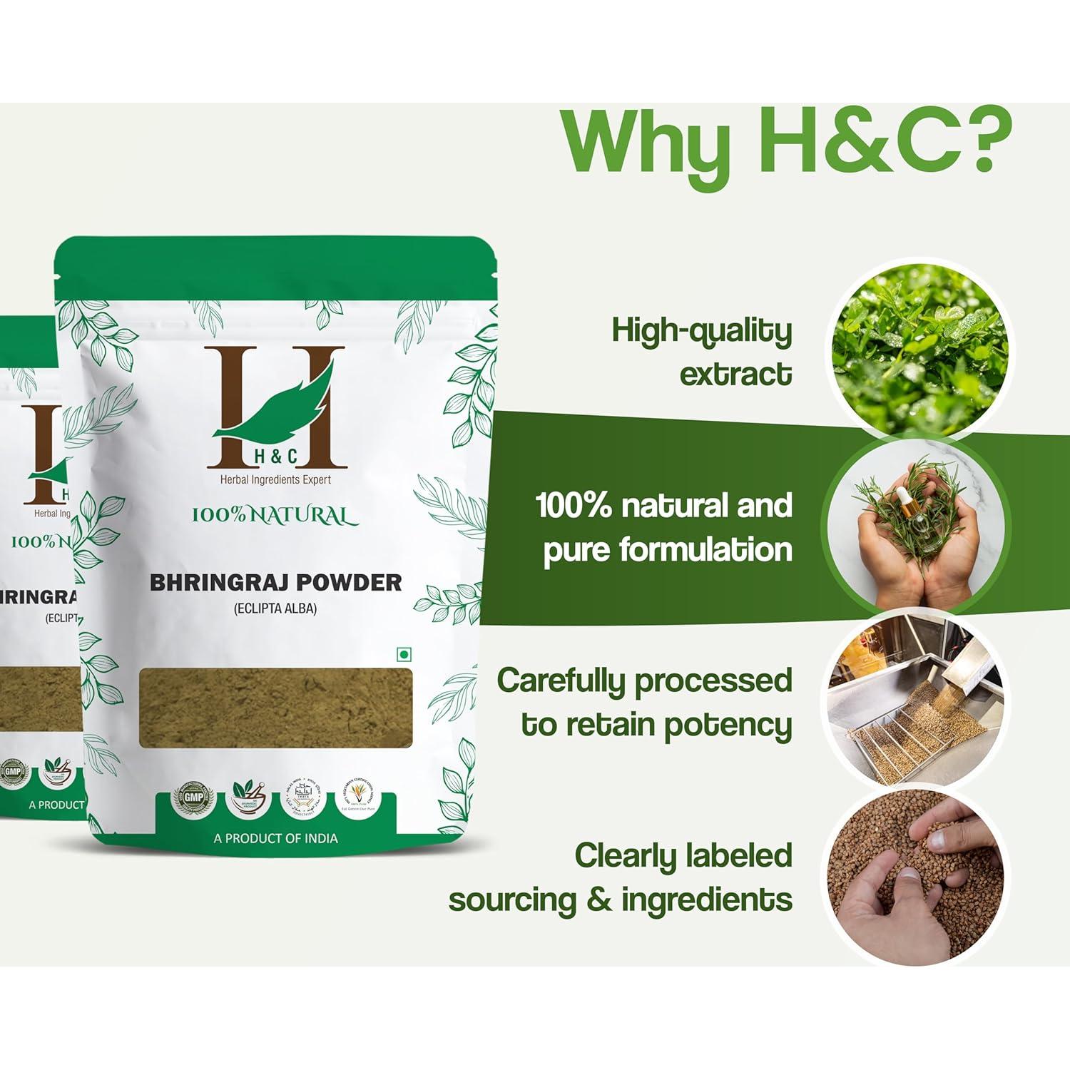 Polvo Natural de Bhringraj H&C 227g - Crecimiento Cabello Ayurveda