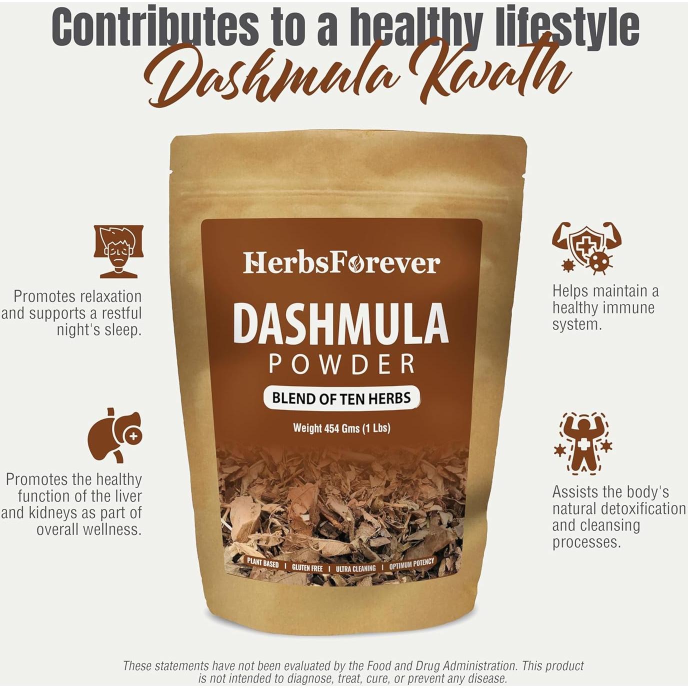 Polvo Ayurvédico Dashmula Kwath Herbsforever 454g - Salud Nerviosa y Articulaciones