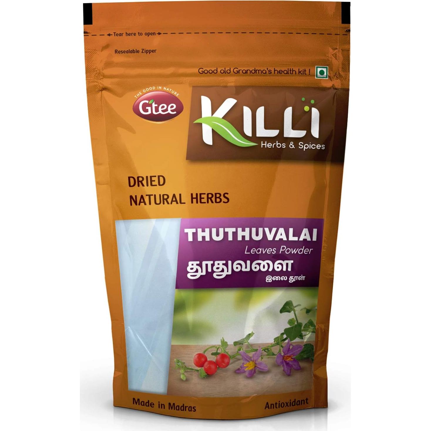 Polvo de Hojas Thuthuvalai KILLI 100g - Berenjena Trepadora