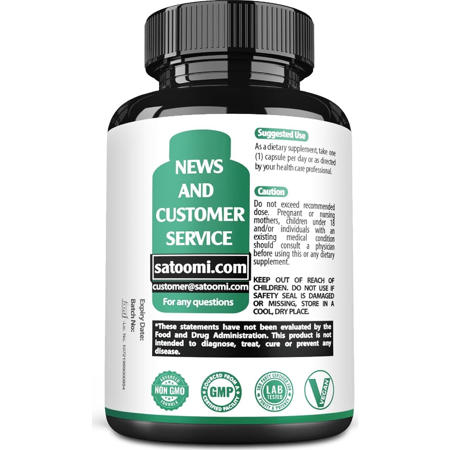 Satoomi Extracto de Raíz de Tongkat Ali 200:1 - 60 Cápsulas Veganas