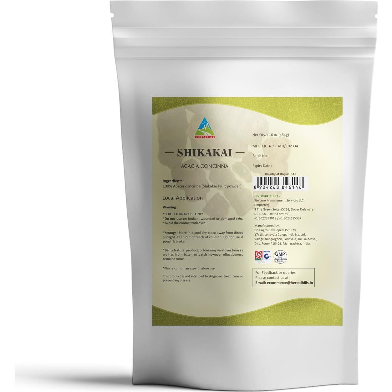 Polvo de Shikakai Herbal Hills 454g - Acondicionador Natural