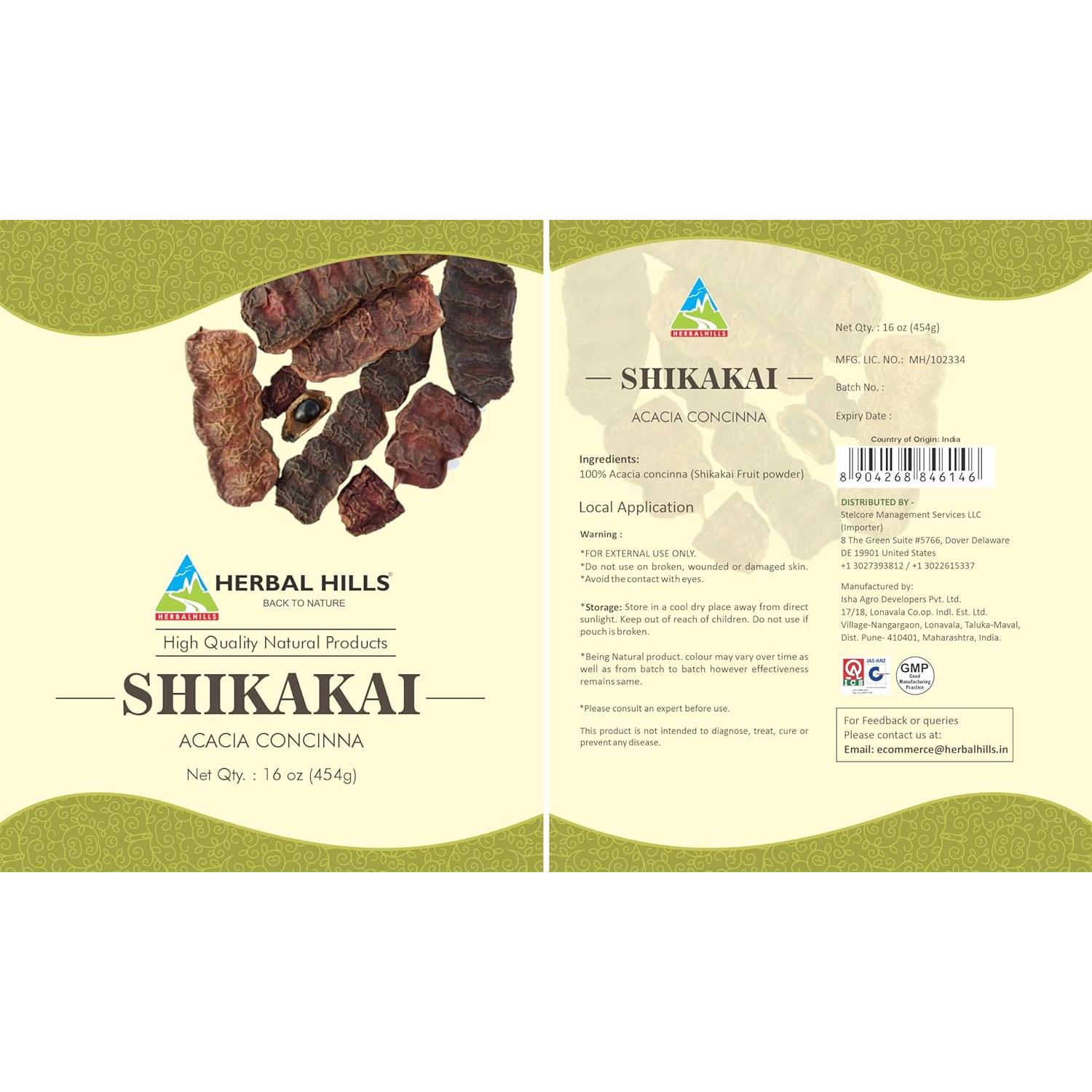 Polvo de Shikakai Herbal Hills 454g - Acondicionador Natural