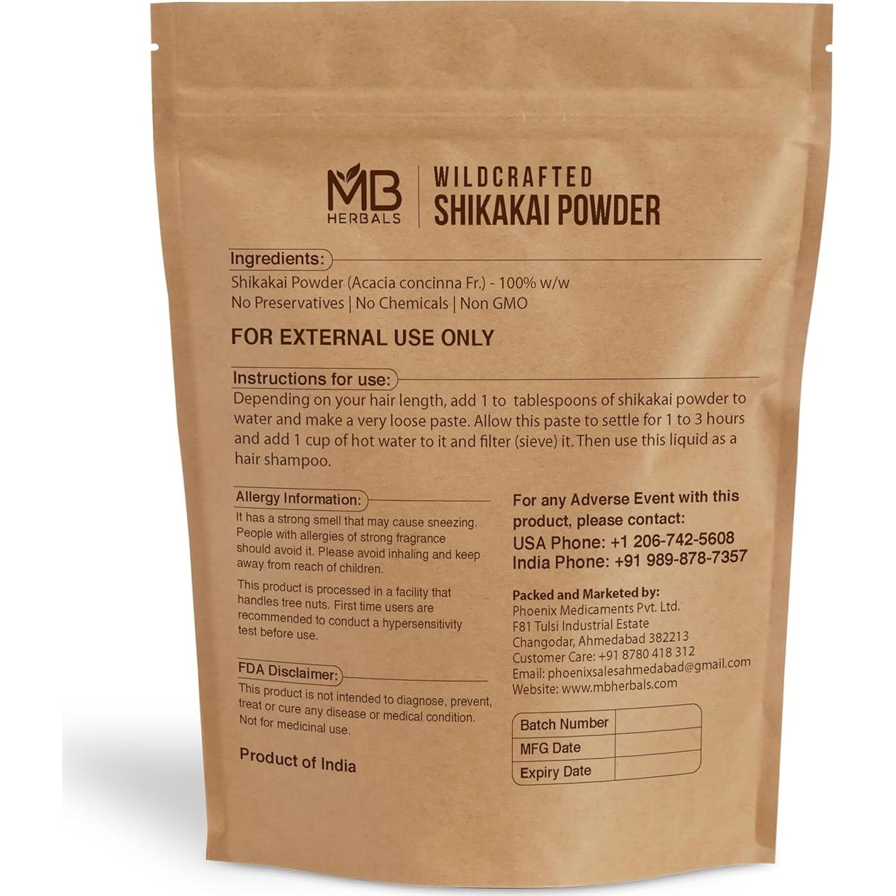 Polvo de Shikakai MB Herbals 454g | Acondicionador Natural