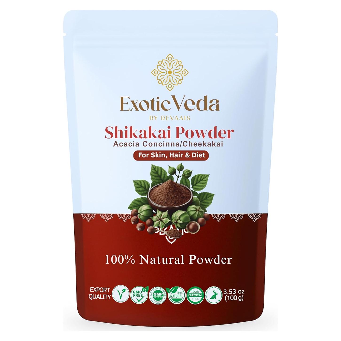 Polvo de Shikakai 100% Puro Exotic Veda 100g - Acondicionador Natural