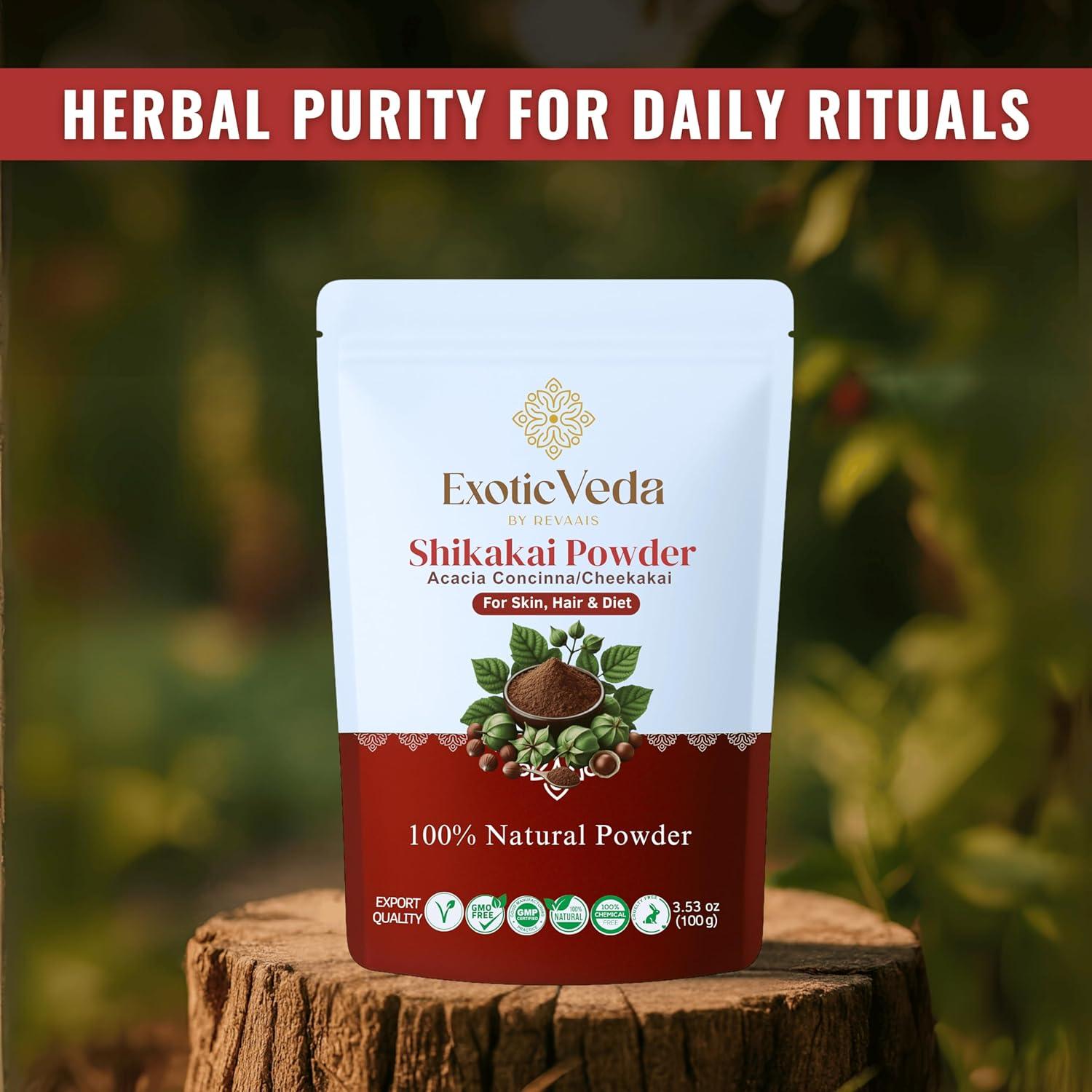 Polvo de Shikakai 100% Puro Exotic Veda 100g - Acondicionador Natural