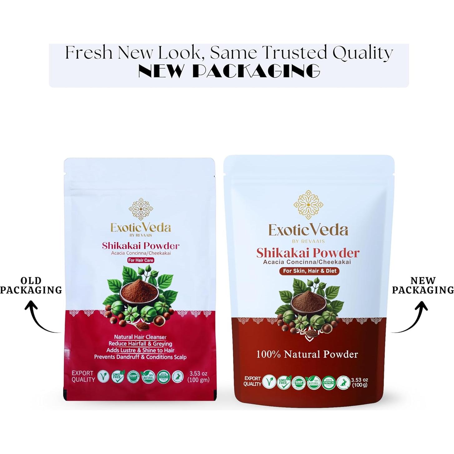 Polvo de Shikakai 100% Puro Exotic Veda 100g - Acondicionador Natural