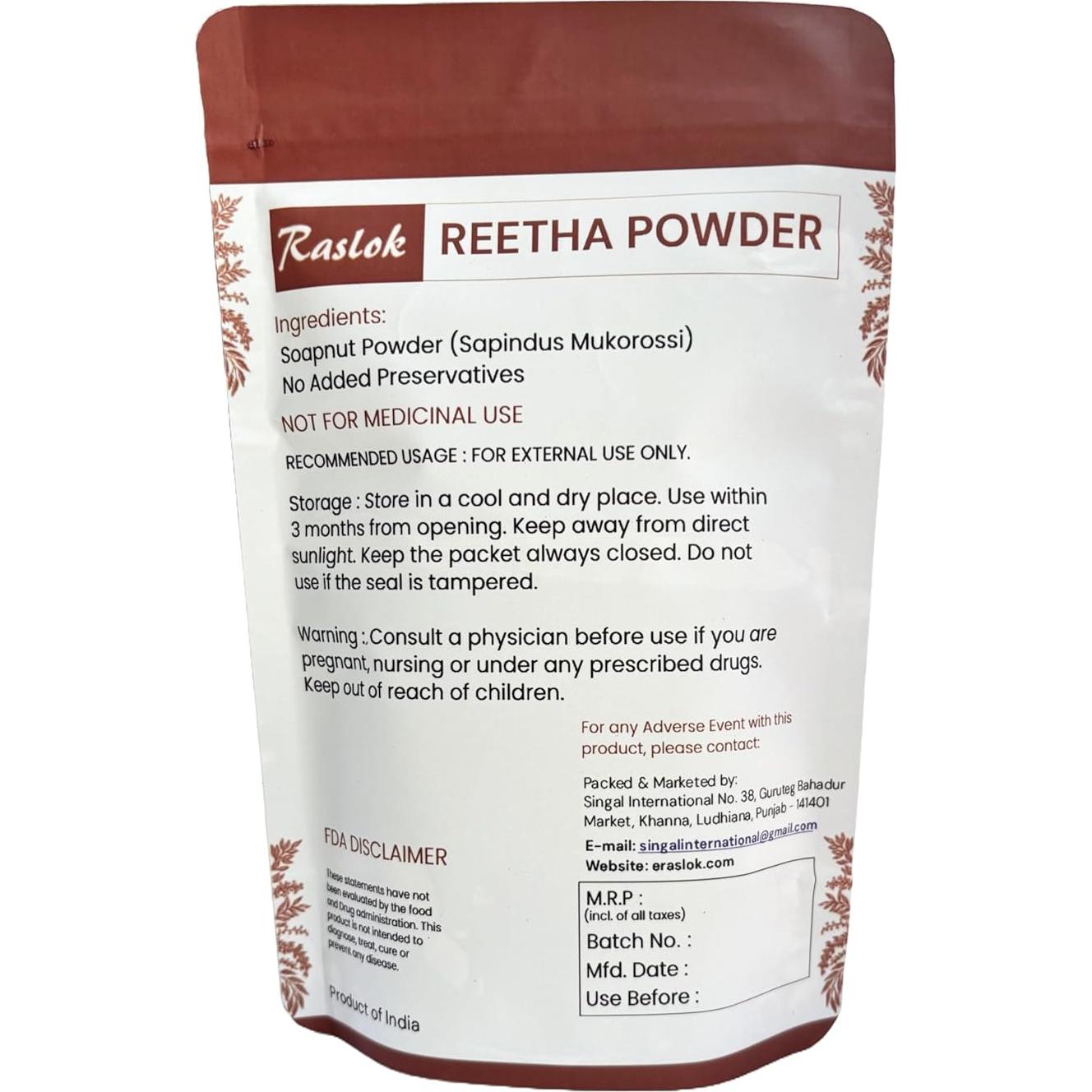 Polvo de Nuez de Jabón Aritha Raslok 100g - Natural y Sin Aditivos