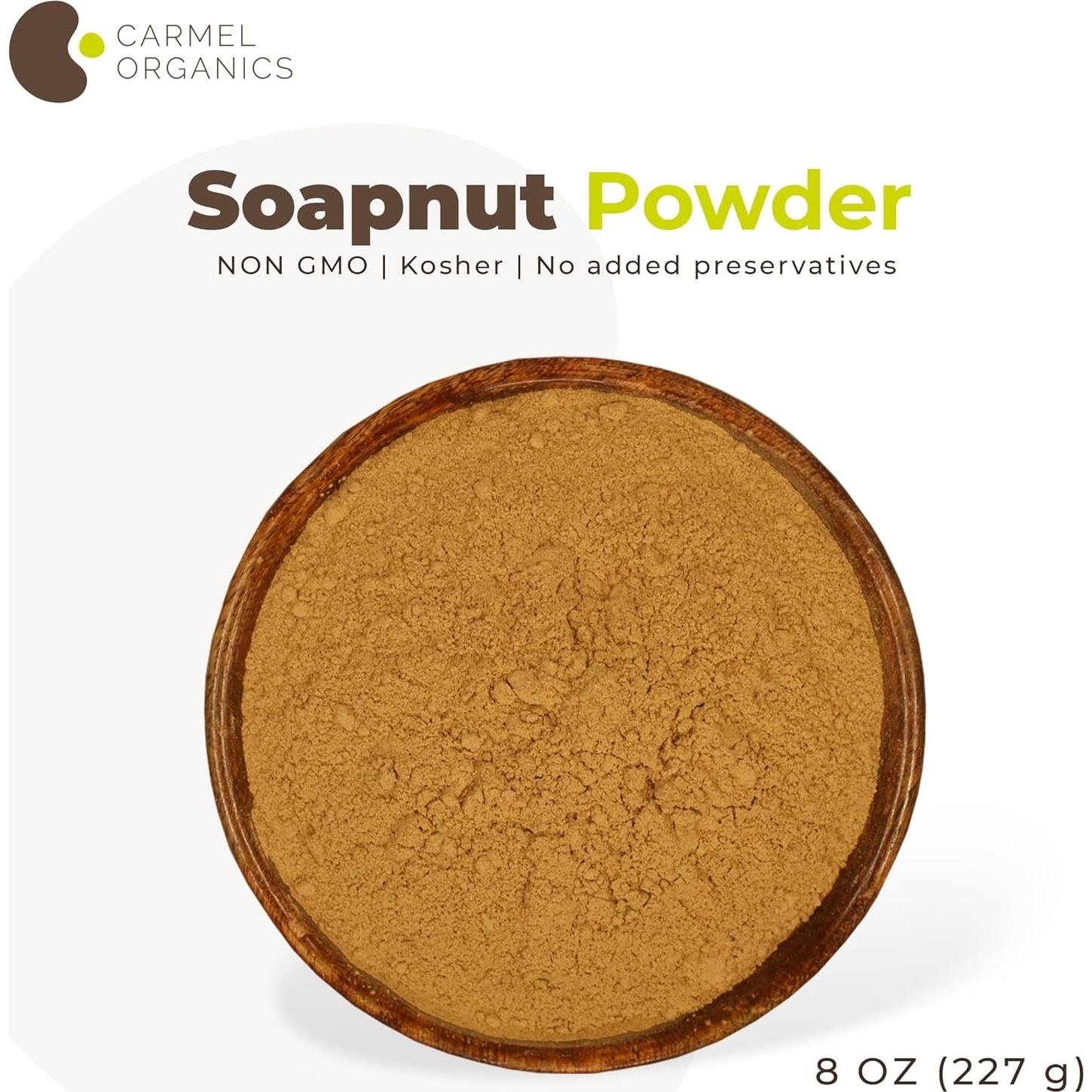 Polvo de Nuez de Jabón Carmel Organics 227g Natural Sin Aditivos