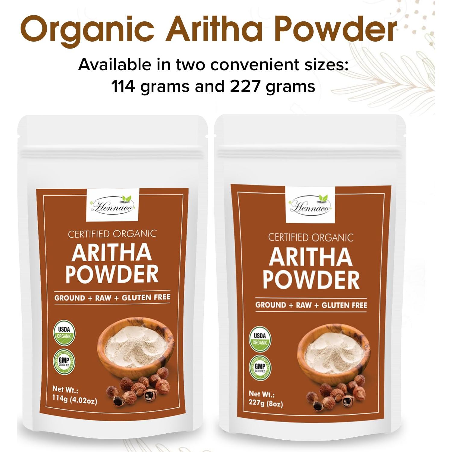 Polvo de Aritha Orgánico Hennaco 113.4g - Jabón Natural para Cabello y Piel